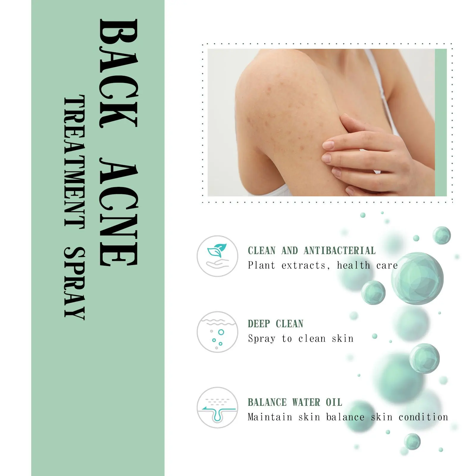 Back Acne Remover Spray Shoulder Pimple Repair Whiteheads Treatment Blackhead Anti Mites Oil Control Hydrate Body Soothing Serum 5