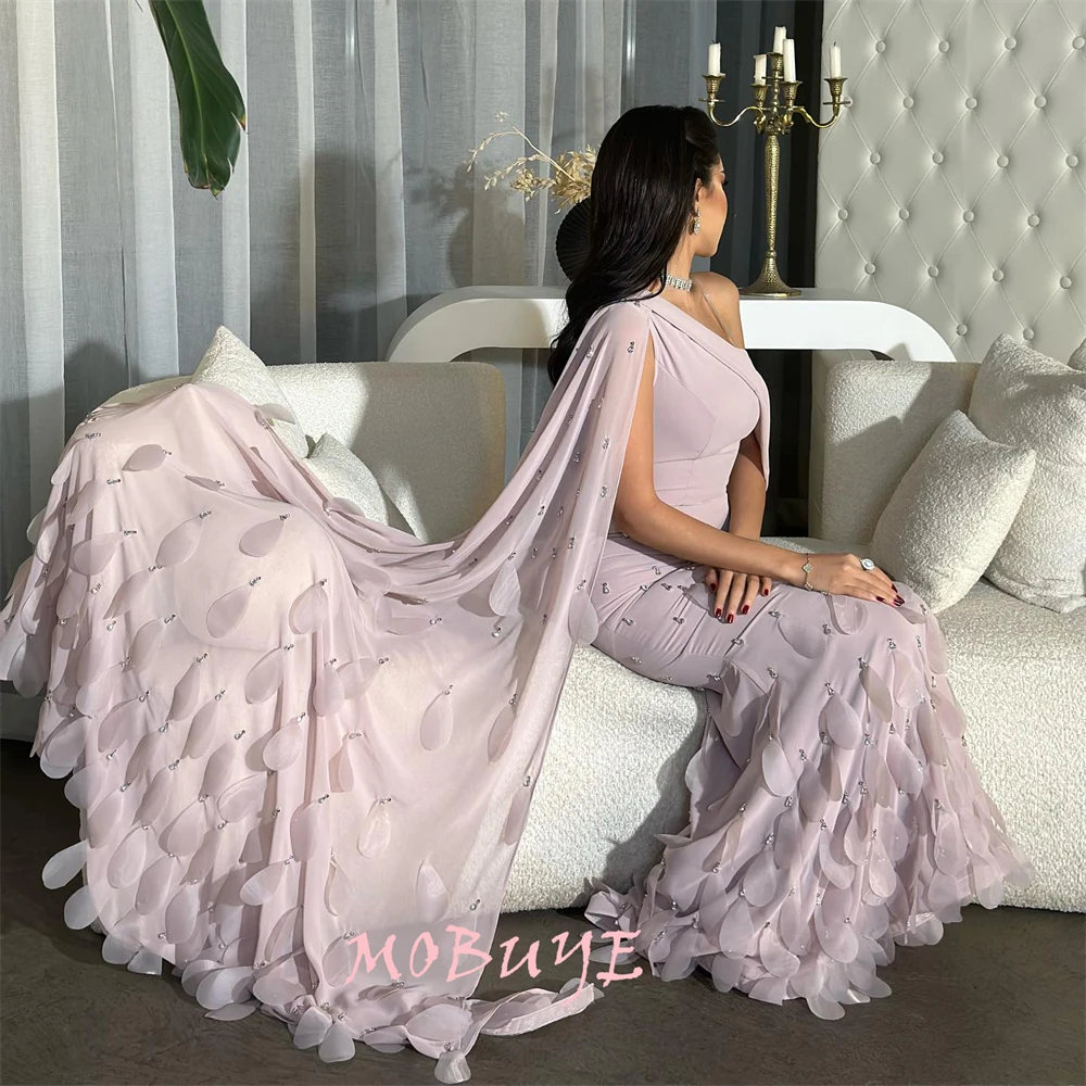 

MOBUYE 2024 Popular V Neckline Prom Dress Floor-Length With Short Sleeves Evening Fashion Elegant Party Dress For Women