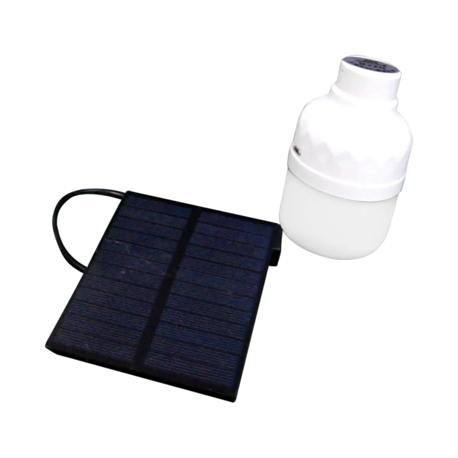 LED Bulb Light Solar Powered Panel Camping Lighting USB Rechargeable for Yard Tent Backpacking