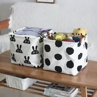 Laundry Basket Cotton and Linen Dirty Clothes Laundry Foldable Basket Storage for Children Toy Household Sundries Storage 1