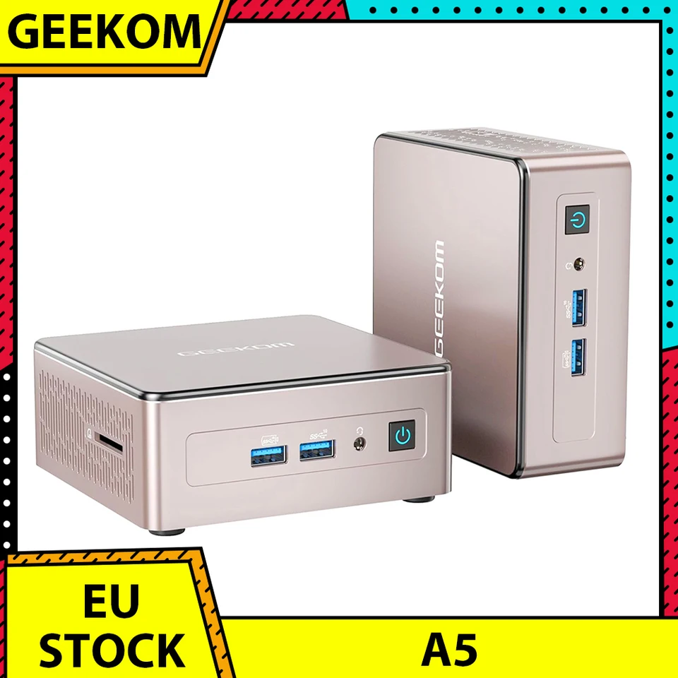 Mini PC GEEKOM, AMD Ryzen 7 5800H, 8 Cores até 4,40 GHz, 32GB RAM