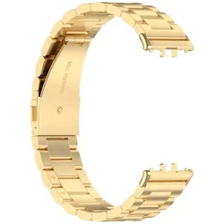 Stainless Steel Three - Bead Watch Strap - Premium Metal Design for Fit3 (Gold)