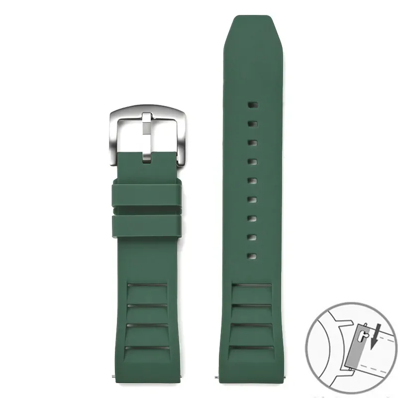 Breathable Silicone Waterproof Sport Watch Band with Quick Release