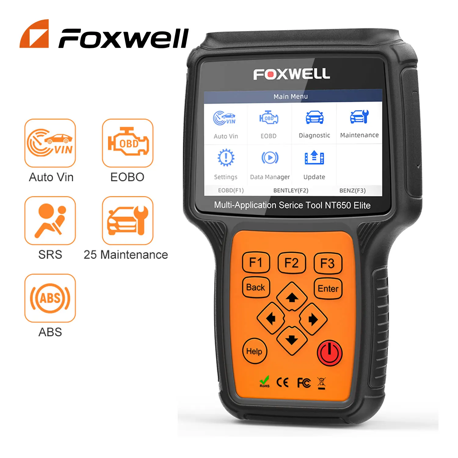 Foxwell Nt650 Elite Obd2 Diagnostic Tool Abs Airbag Sas Epb Oil Dpf 25
