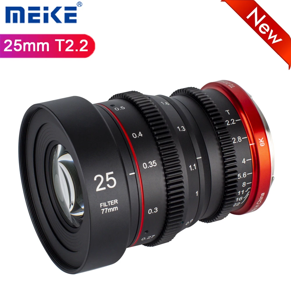 Meike Mini Prime 25Mm T2.2 Rf Cinema Lens Messa A Fuoco Manuale Per Fotocamera R Mount Camera Come Canon Rp R3 R5 R6 Spedizione Gratuita