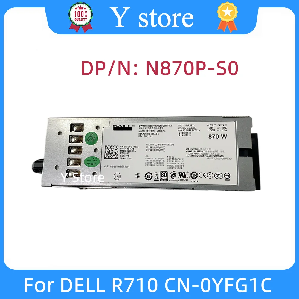 Loja Original 870w N870p-s0 Nps885ab a Yfg1c 7nvx8 0yfg1c 07nvx8 12v 71a para Dell R710 Fonte de Alimentação do Servidor y