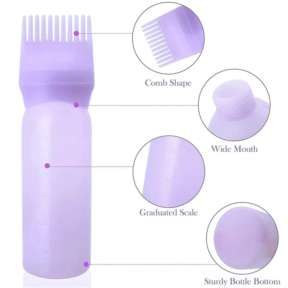 Hair Oil Applicator Bottle Hair Dye Applicator Bottle Hair Dyeing Bottle Hair Dye Bottle 180ML Hair Dye Applicator Refillable Shampoo Bottle Hair Oil Brush Bottles