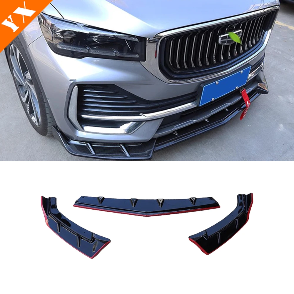 

For Geely Monjaro Xingyue L 2021-2023 Accessories Carbon Trim Car Front Shovel Front Lip Front Bumper Protector Anti Hit Garnish