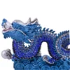 Feng Shui Bejeweled Blue Dragon animal statue G1290 3