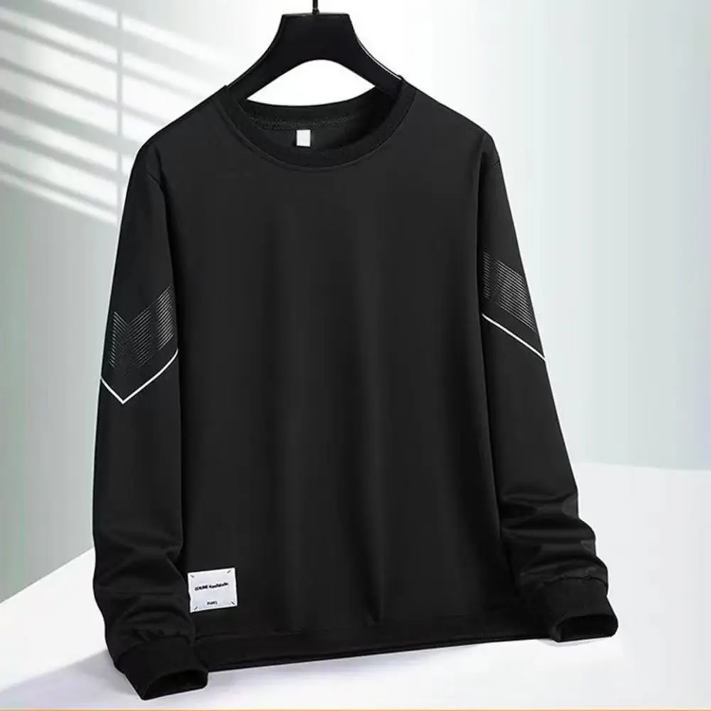 

Striped Print Men Tracksuit Men's Striped Print Casual Sport Tracksuit Set with O-neck Long Sleeve Sweatshirt Tops for Autumn