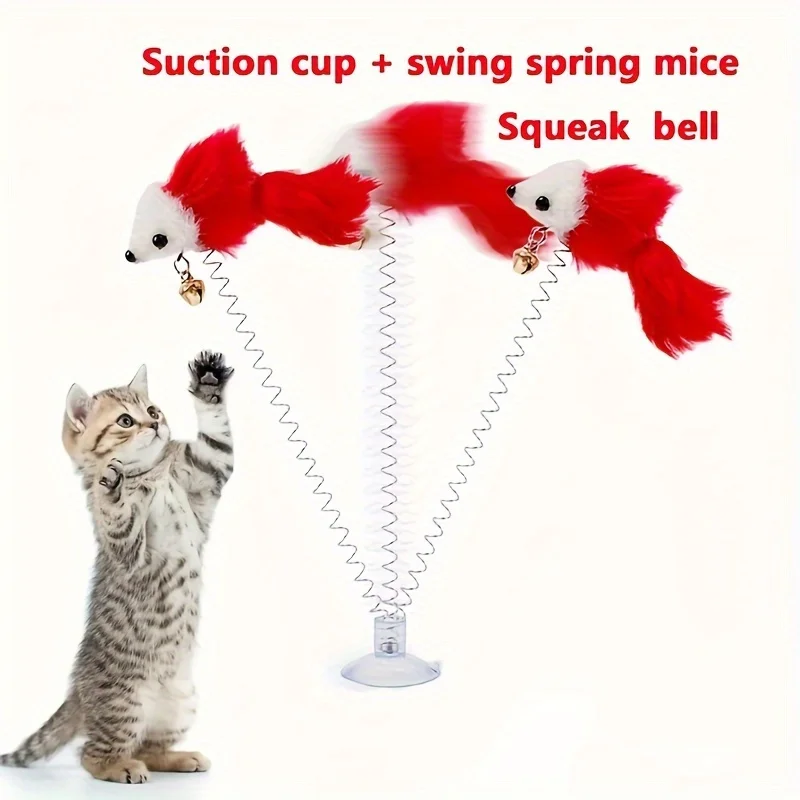 Cat Toys 1 Pack Suction Cup Spring Bells