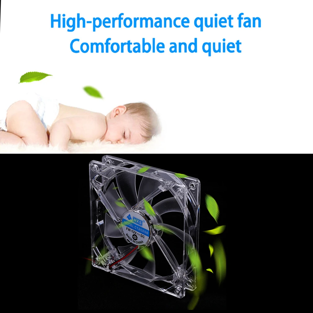 80/120mm PC Computer Ultra Silent LED Cooling Fan Computer Case Cooling Quiet Colorful LED Transparent PC Cooler Fan cooling fan