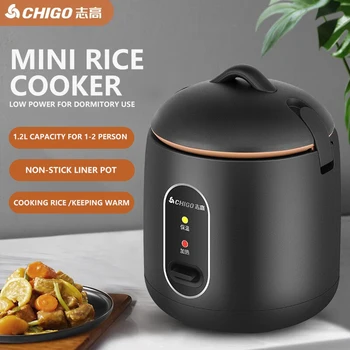 CHIGO 미니 논스틱 코팅 밥솥, 1-2 인용 자동 단열 밥솥, 가정 기숙사 220V, 1.2L