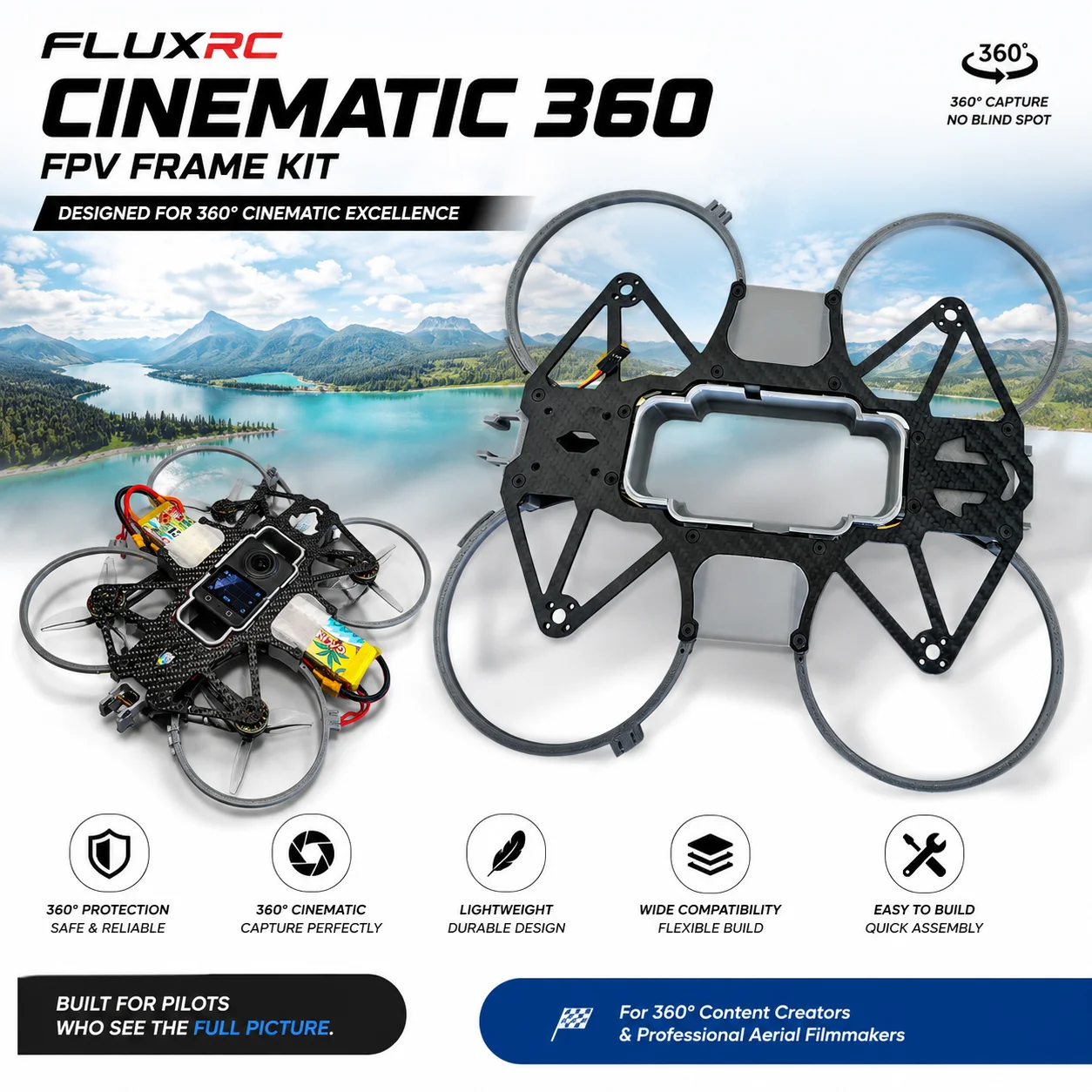 Cinemati4 360 FPV Frame Kit 4" Cinewhoop Drone Châssis