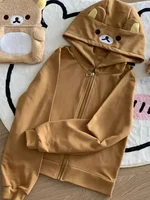 Houzhou Y2k Harajuku Streetwear Hoodies Femmes Style Japonais Kawaii Doux Mignon Dessin Animé Imprimé Sweat À Fermeture Éclair Doux Fille 2024 1