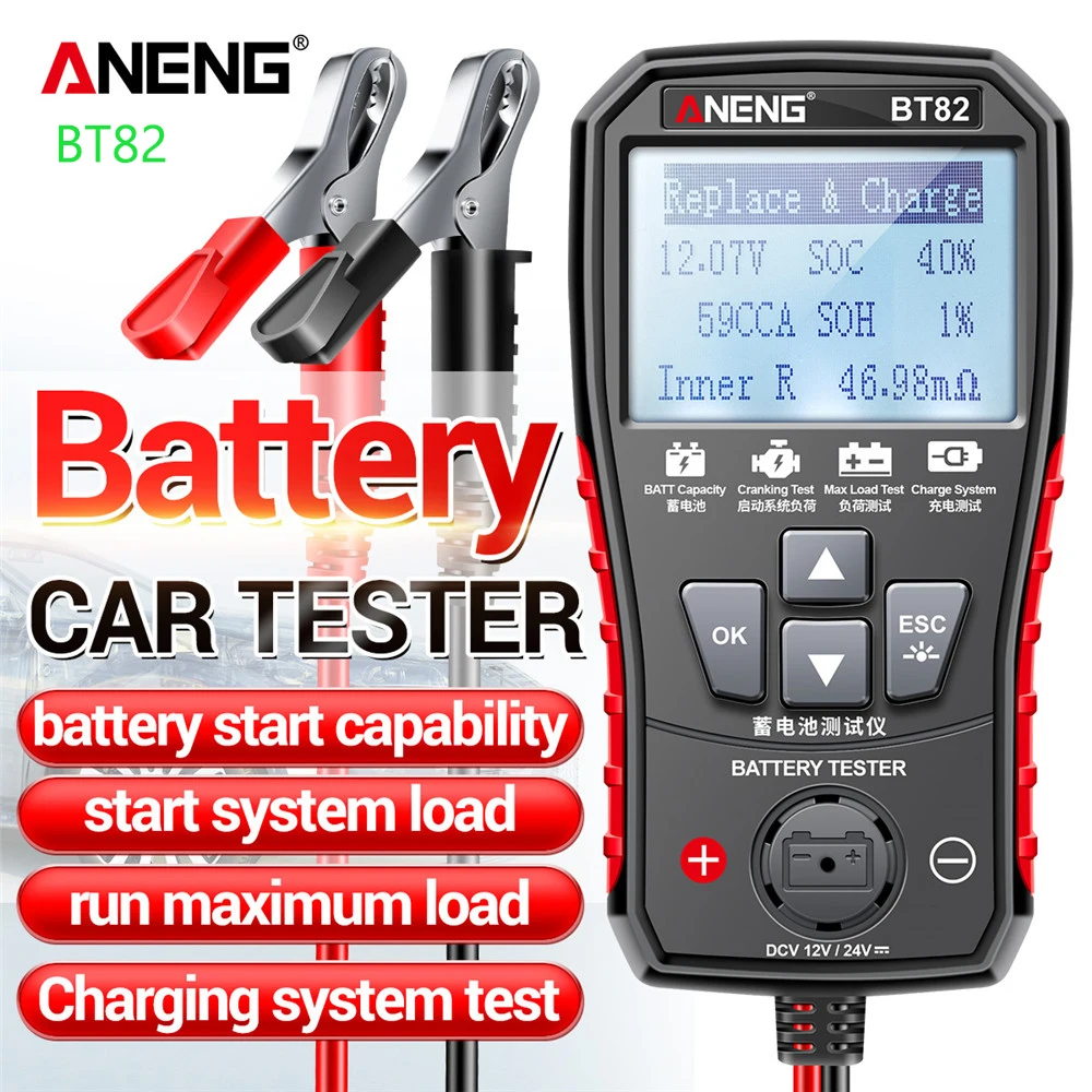 ANENGBT82PortableDigitalCarBatteryTesterCircutTestAnalyzerBatteryDetectorAuto