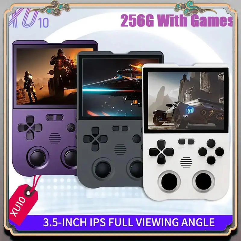 A46M-XU10 Game Console 3.5 Inch IPS Screen 256G Arcade Retro Dual Joystick 3D Game Player RK3326S 64Bit 3000Mah