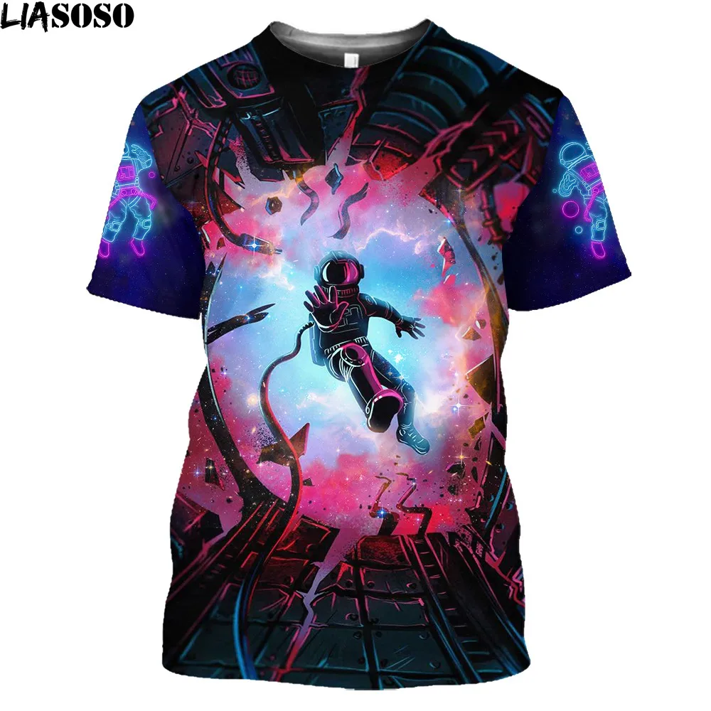 

LIASOSO Hot Space Galaxy Planet Universe 3D Printed Children's T-shirt Kids Sky Star 3D Printed Cool Tops Boys Girls Streetwear