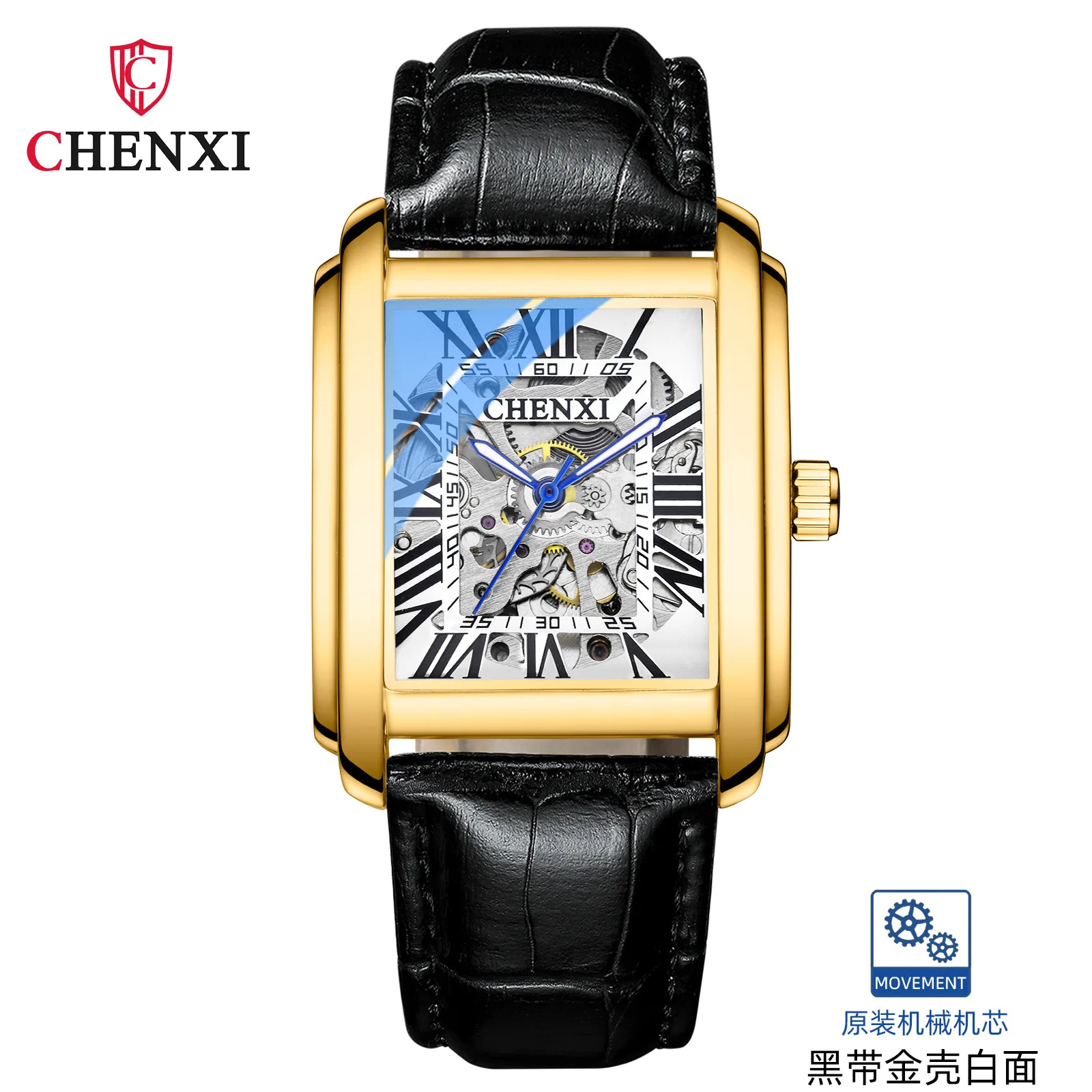 

CHENXI 8816 Luxury Gold Automatic Watch Men Business Waterproof Skeleton Tourbillon Mechanical Wristwatch Relogio Masculino