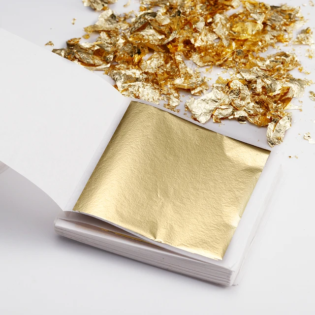 100pcs Imitation Shiny Gold Foil Paper Leaf Sheets for Gilding DIY Craft  Art Nail Wedding Birthday Party Home Decoration Paper - AliExpress