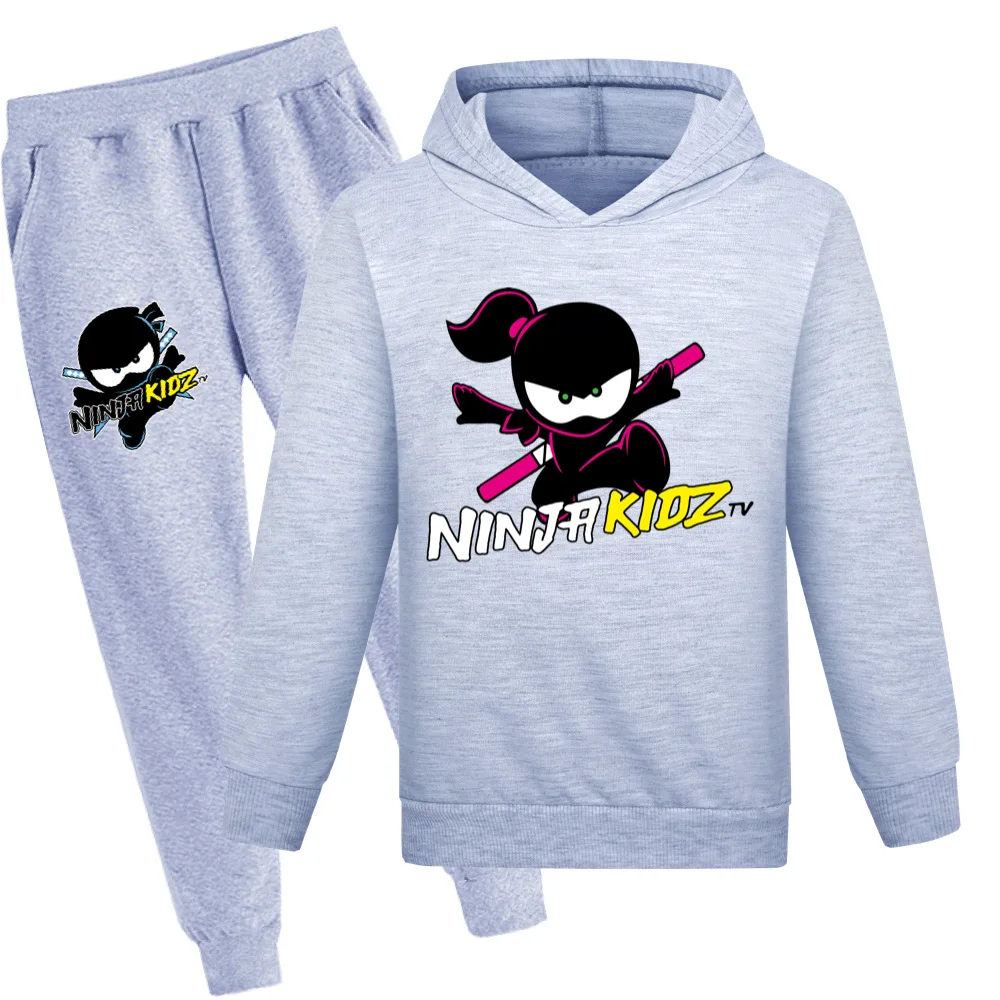 

NINJA KIDZ Clothes Kids Cartoon Casual Hoodies Jogging Pants 2pcs Sets Toddler Girls Fashion Outfits Baby Boys Tracksuit