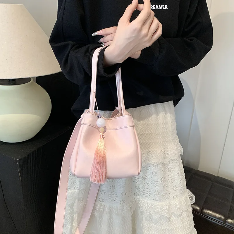 Free Custom Initials Mini Bucket Bags For Women Luxury Designer Handbags Purses 2025 New In Genuine Leather Carry Wrist Shoulder