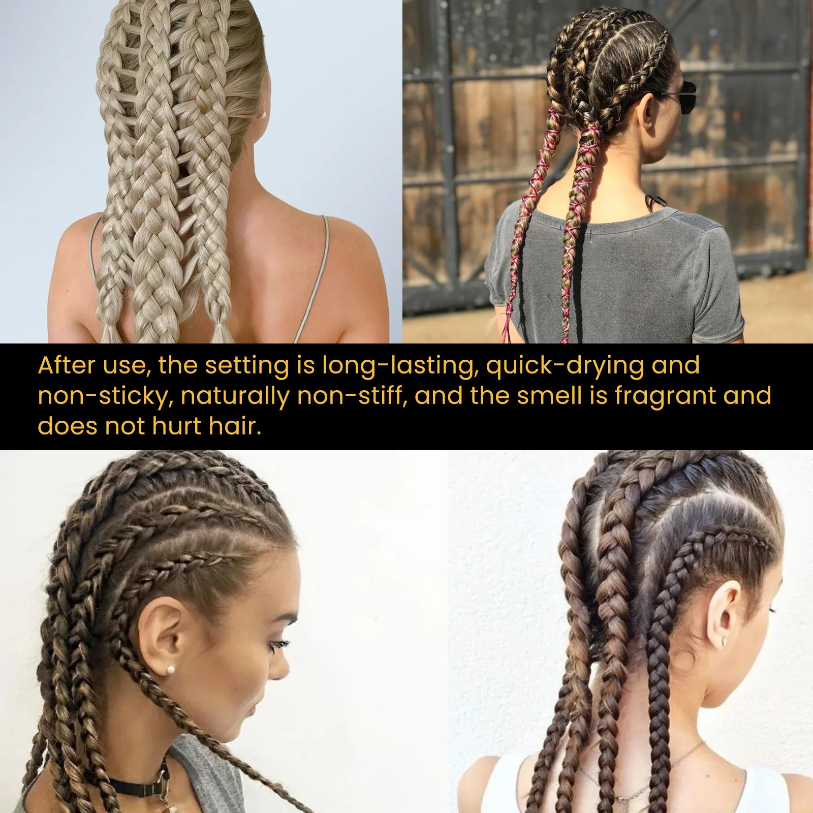 헤어젤 Hair Braiding Gel Strong Hold Cornrow Twist Strong Hold Pomade Anti-Frizz Shaping Anti Break Styling Waxes Cream Hair Care