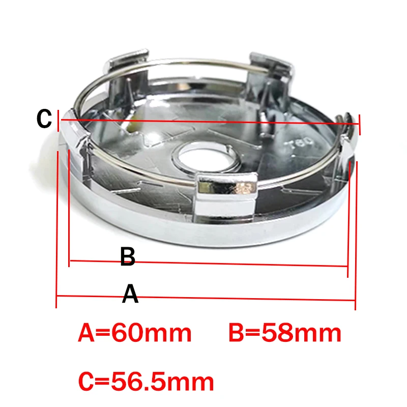 4pcs/Set 60mm Black Silver Wheel Center Cap For VOSSEN Rim Cover Decal Car Styling Accessories Parts