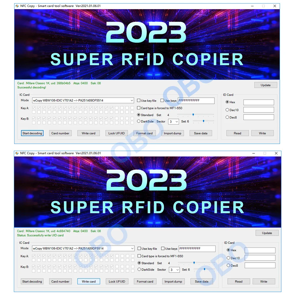 Copieur duplicateur cloner émulateur RFID NFC IC lecteur intelligent 125Kh  étiqu