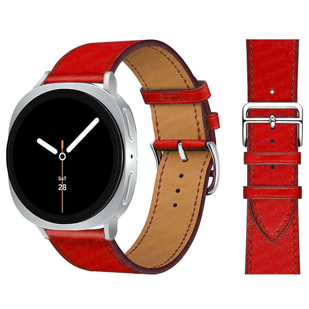 Premium Synthetic Leather Strap for Smartwatch - Elegant Bracelet with Connector