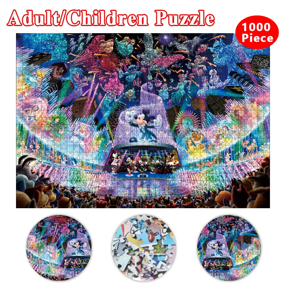 Jigsaw Puzzles Disney Cartoon Characters 500 Piece Adult Jigsaw Fun Family Game Intellective Educational Toy Diy Home Decoration 1000 pieces disney cartoon characters jigsaw puzzle mickey mouse diy adult pressure reduction children educational puzzle toy