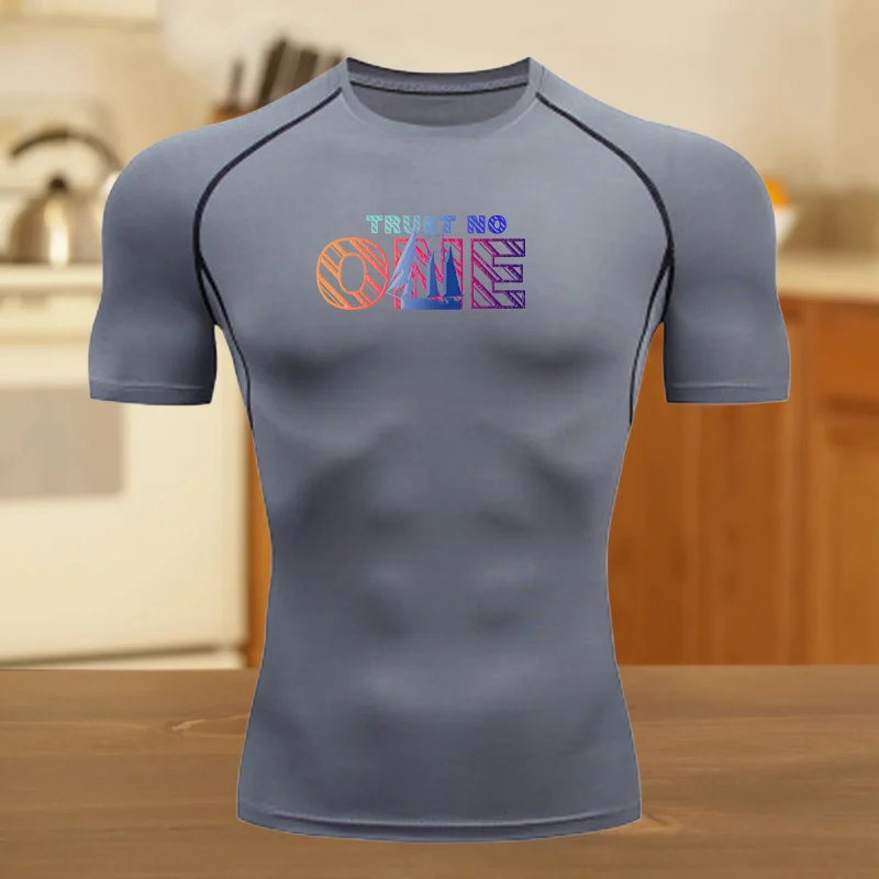 Maglia Compressione Uomo Manica Corta - Traspirante E Asciugatura Rapida - T-Shirt Sportiva Per Palestra, Running E Fitness