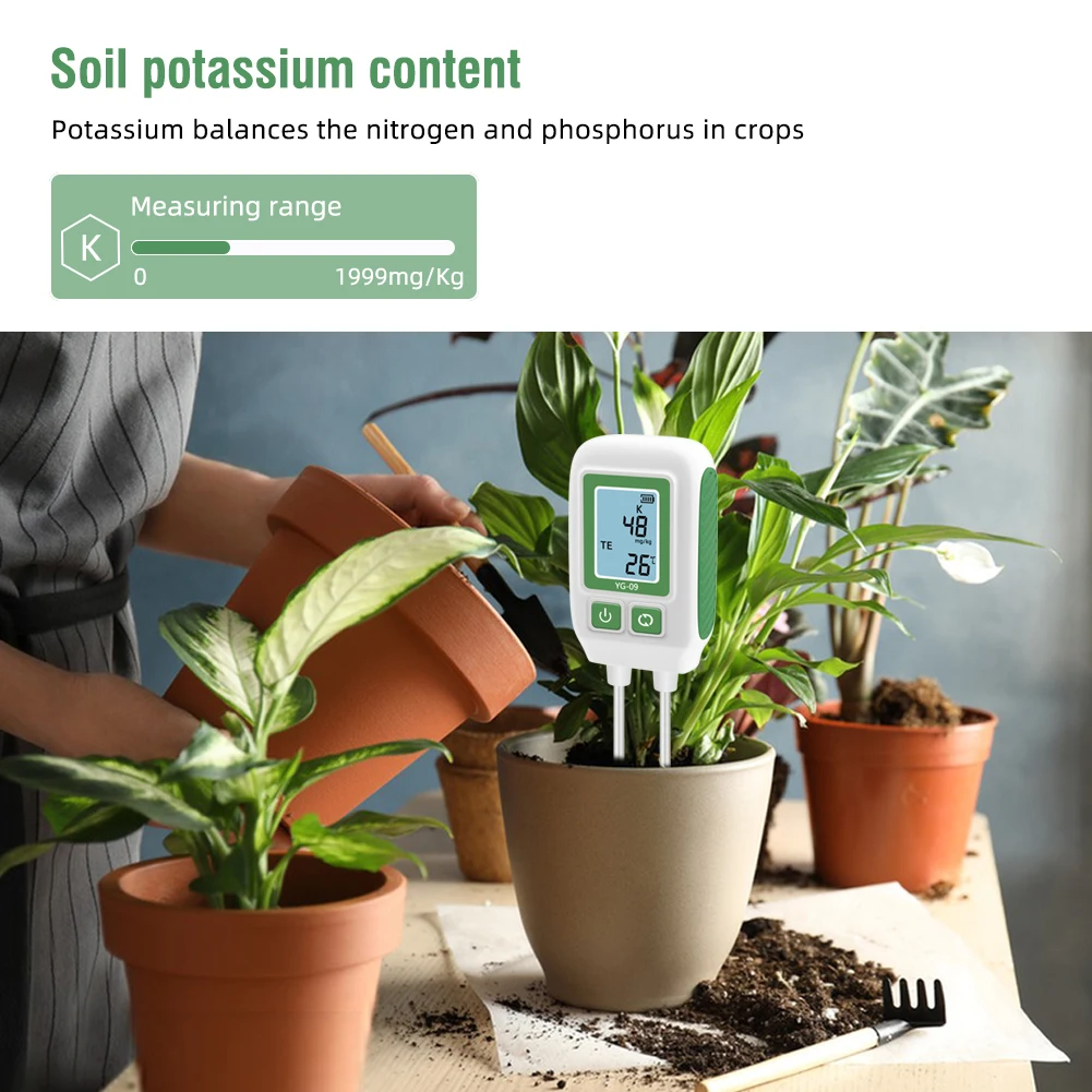 Yieryi Soil NPK Analyser Meter 0-1999mg/kg Dual Needle Nitrogen Phosphorus Potassium Detector Fertility Tester for Garden Farm 4