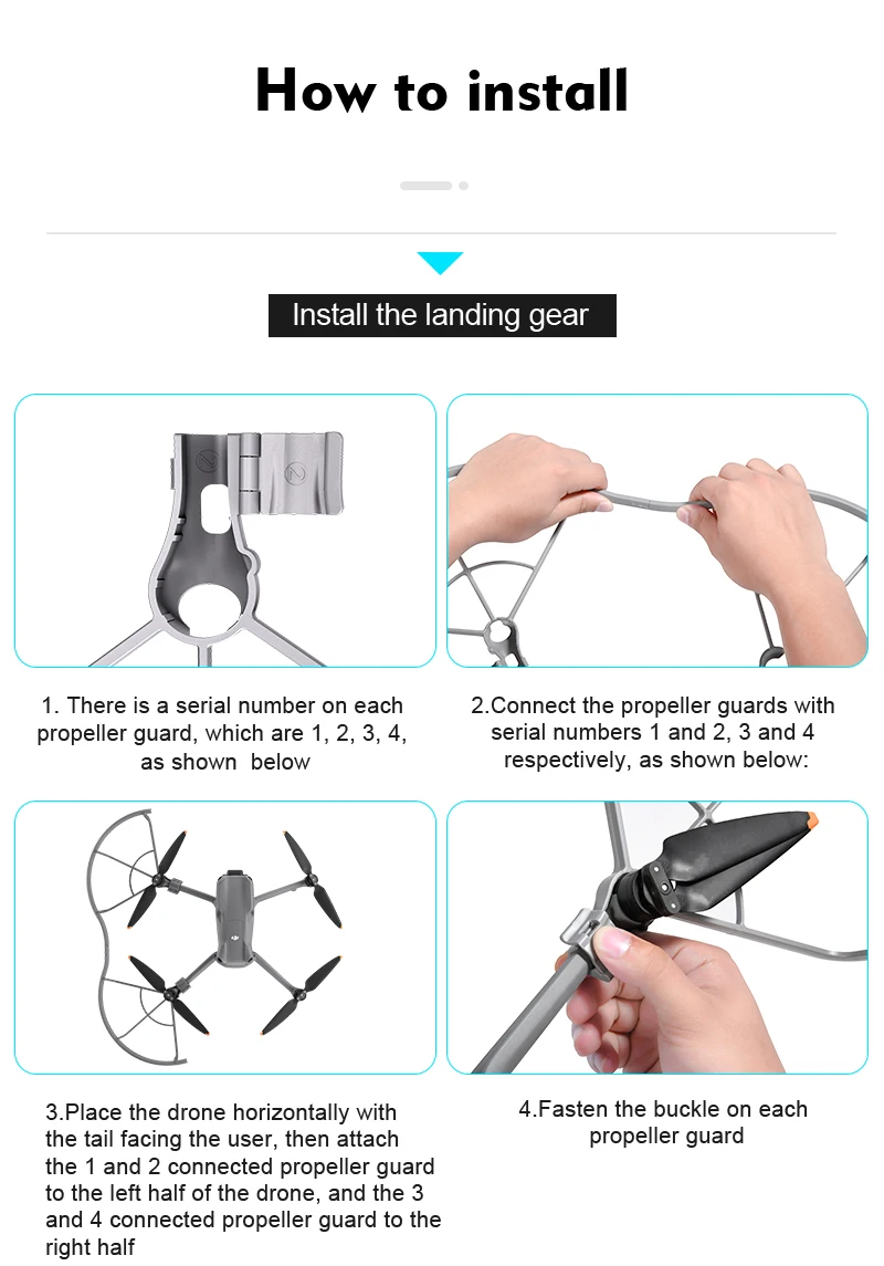 de pouso, protetor de extensão, pernas, DJI Air 3 Acessórios