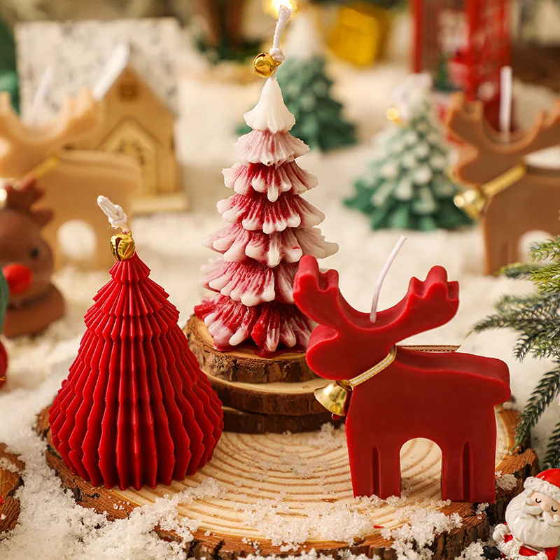 Holiday Scented Candles with Reindeer Design - Festive Home Decor and New Year Gift