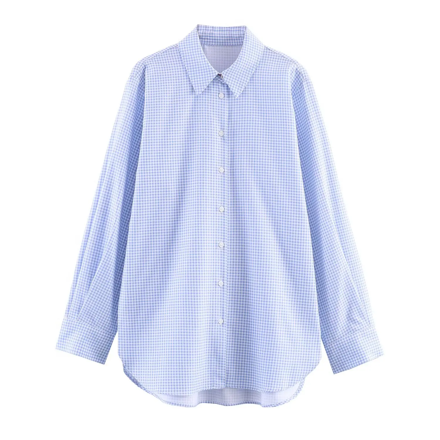 HH Damen Frühjahr 2026 Neuheit: Modisches, vielseitiges kariertes Hemd für Frauen – Elegantes Revers, einreihig, lässig, Langarm-Shirt für Damen – Detail 2