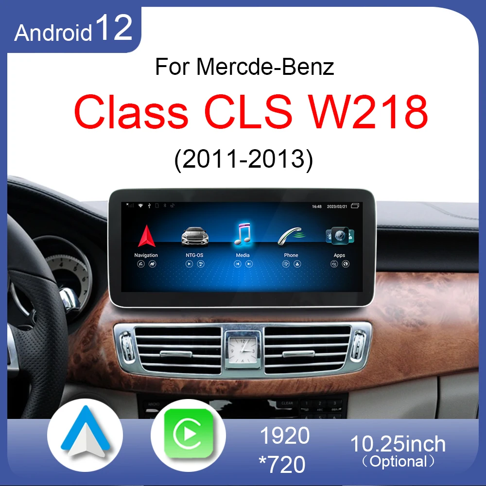 

For Mercedes Benz CLS W218 CLS350 550 2011 to 2013 Android 12 CarPlay Car DVD Radio GPS Navigation Multimedia Player HD Screen