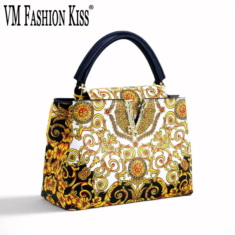 VM FASHION KISS Innovative Design Printed Women&rsquo;s Handbags Microfiber Luxury And Elegant Shoulder Crossbody Top Handle Bag