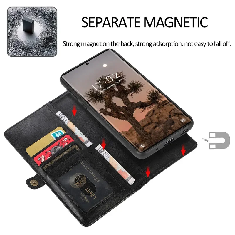 Magnetic Leather Wallet Card Phone Case For Samsung Galaxy S23 S22 S21 S20 FE S10 S9 Plus Note 20 Ultra Flip Purse Holder Cover