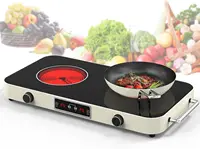 Electric burner, Electric Stove Top with 2 Handle, 2 Burner Electric Cooktop with 9 Power Settings 1