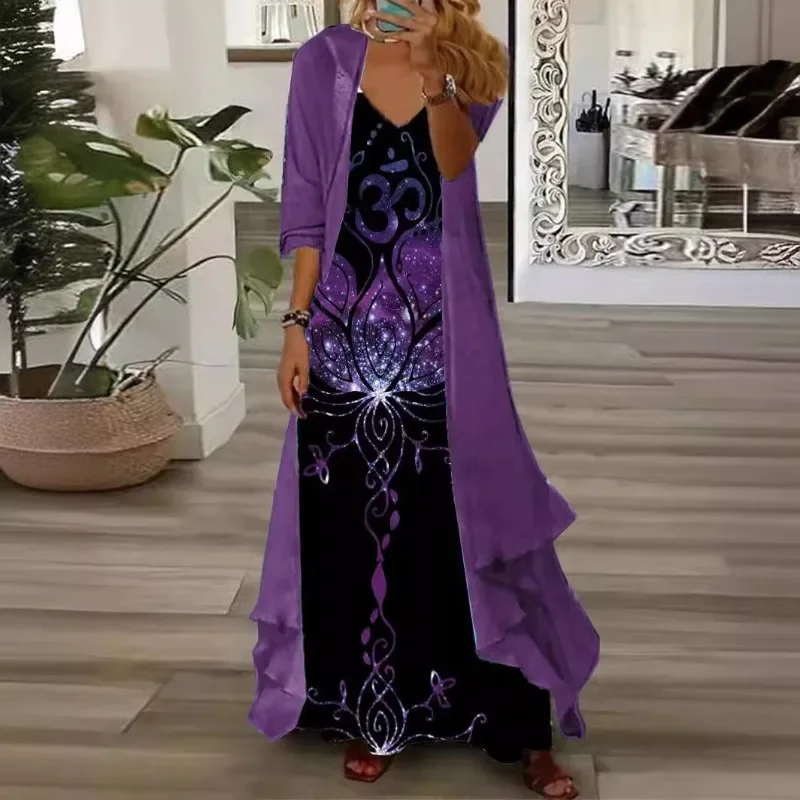 

Ethnic Vintage Boho Dresses Women Cape Robe Female Maxi Holiday Leisure Cloth Swing Cloak Straps Vestidos Long Lady Streetwear