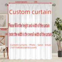 2pcs - Christmas snow tree and Golden reindeer design printed curtains, pole bag curtains, home decoration, room decoration 6