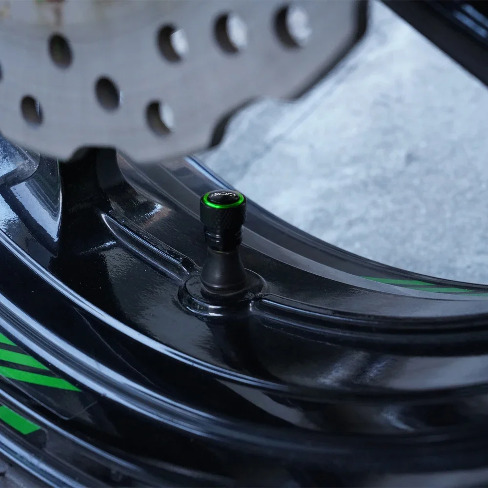 Enhanced Motorcycle Swingarm Spools and Tire Valve Cap Set