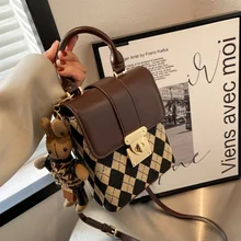  2022 Women Handbags Rabbit Lock Mobile Phone Bag Women's Shoulder Bag Studded Crossbody Messenger Bag Top Handle Tote 