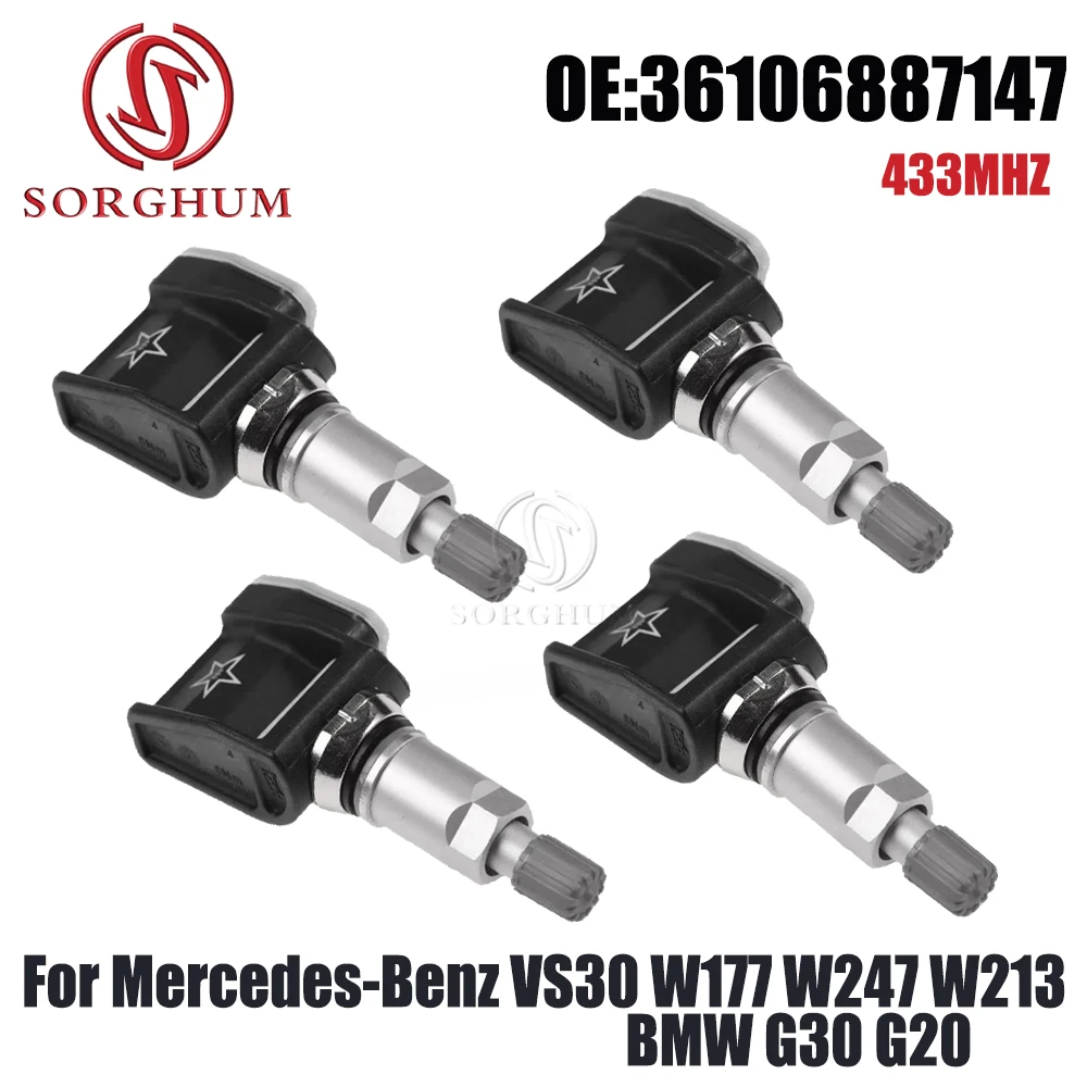 4PCS TPMS Tire Pressure Sensor A0009052102 For Mercedes-Benz VS30 W177 W247 W213 BMW G30 G20 6887140-01 36106887147 36106872774