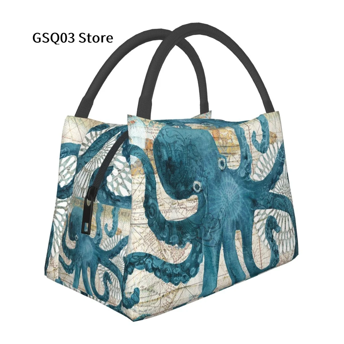 

Octopus Lunch Box Reusable Tote Bag, Cooler Waterproof Lunch Bag Container For Work Office Travel Picnic