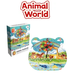 Vibrant Animal Puzzle Collection - Educational Brain Teaser Gift (Animal World)