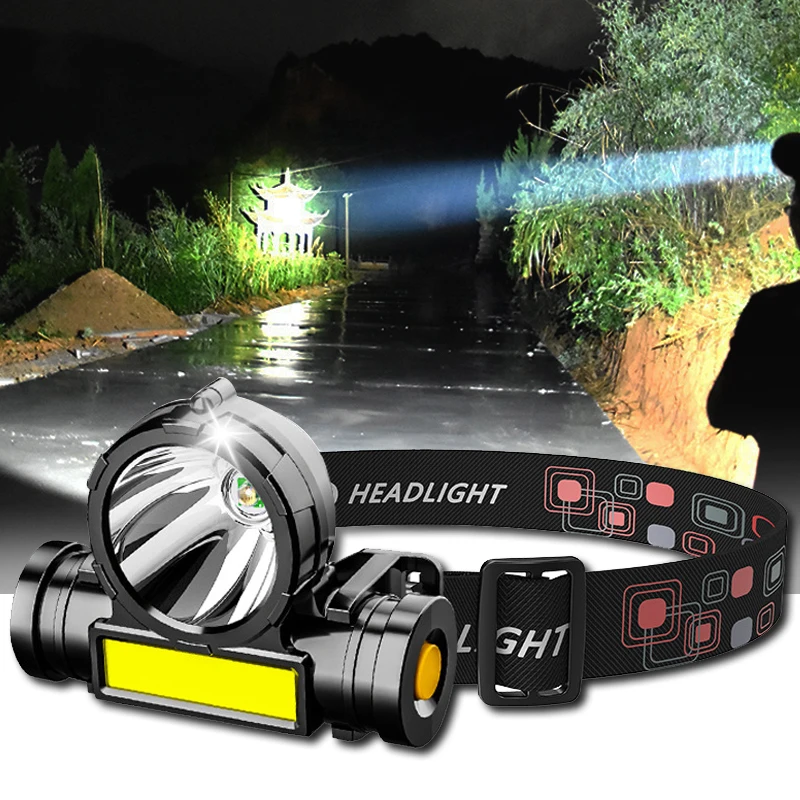 

Mini Led Headlamp Powerful USB Rechargeable 18650 Headlight Built-in battery Head Flashlight Fishing Head lamp Waterproof Torch