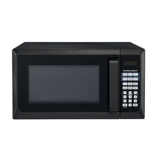 Compact Microwave Oven, SIMOE Retro Small Countertop Microwave 0.7 cu. ft.  700W with 8 Auto-cooking Set(Black)