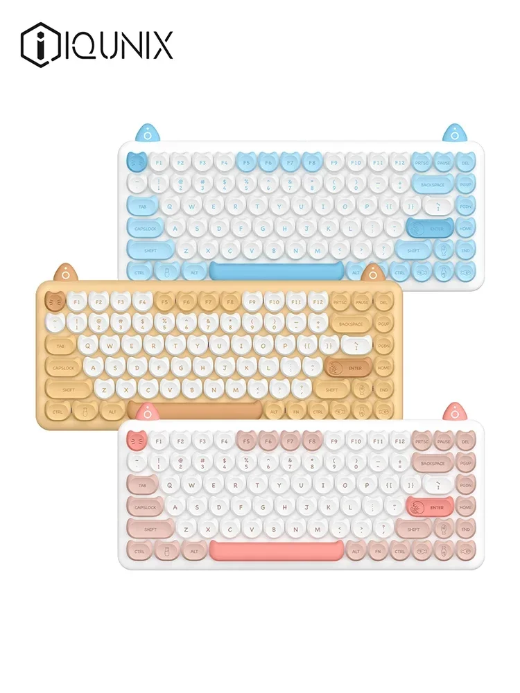 IQUNIX M80 メカニカルキーボード IQUNIX M80 Kitty Keyboard Purry Cat Bluetooth 5.0 Mechanical